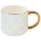 Blue Fan Quilt 14 oz Coffee Mug