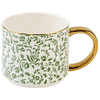 Green Ditsy Floral 14 oz Coffee Mug