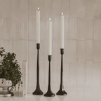 Black Cast Iron Taper Candle Holders