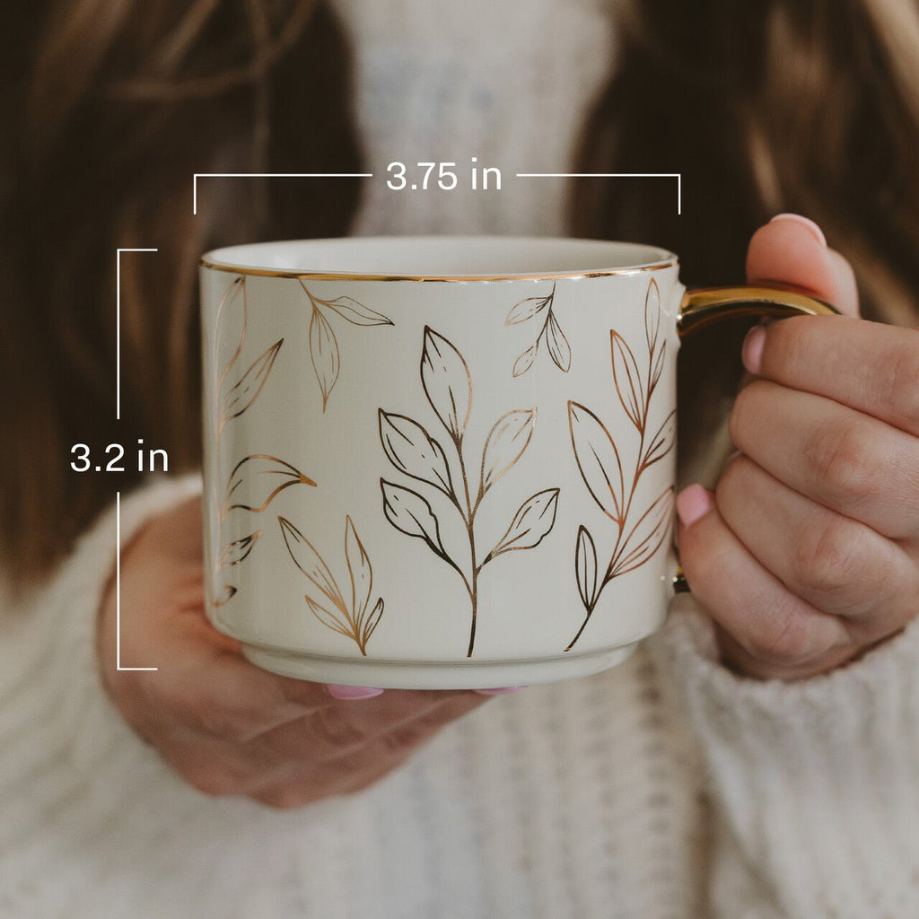 Green Ditsy Floral 14 oz Coffee Mug